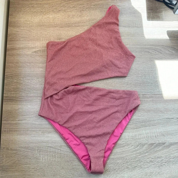 New Beach Riot Celine Shine One Piece Swim Suit Shine Free People Sugar Plum - Picture 3 of 11